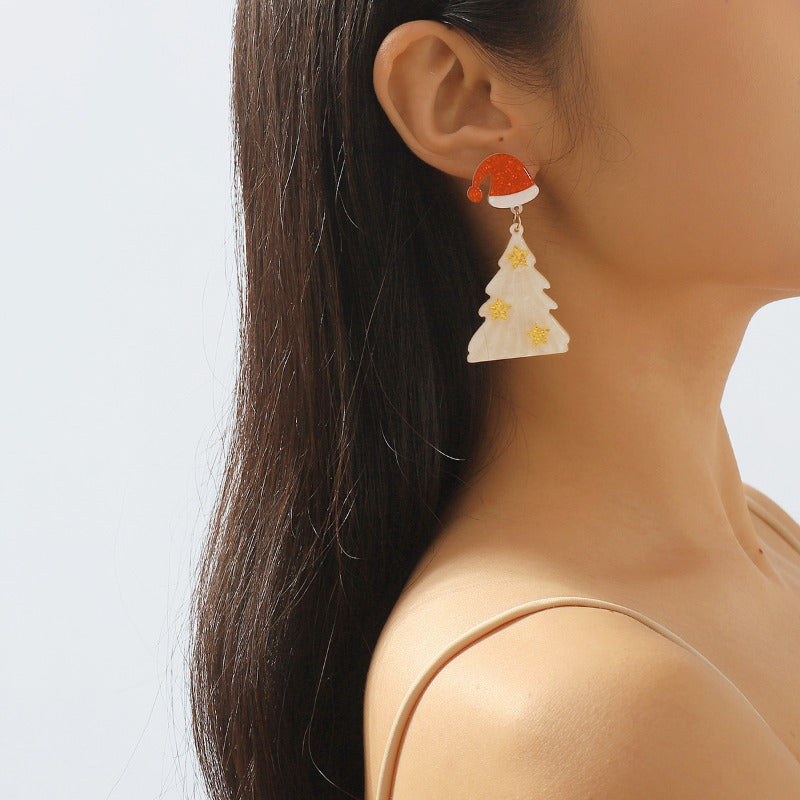 Wholesale Christmas Tree Creative Acrylic Earrings